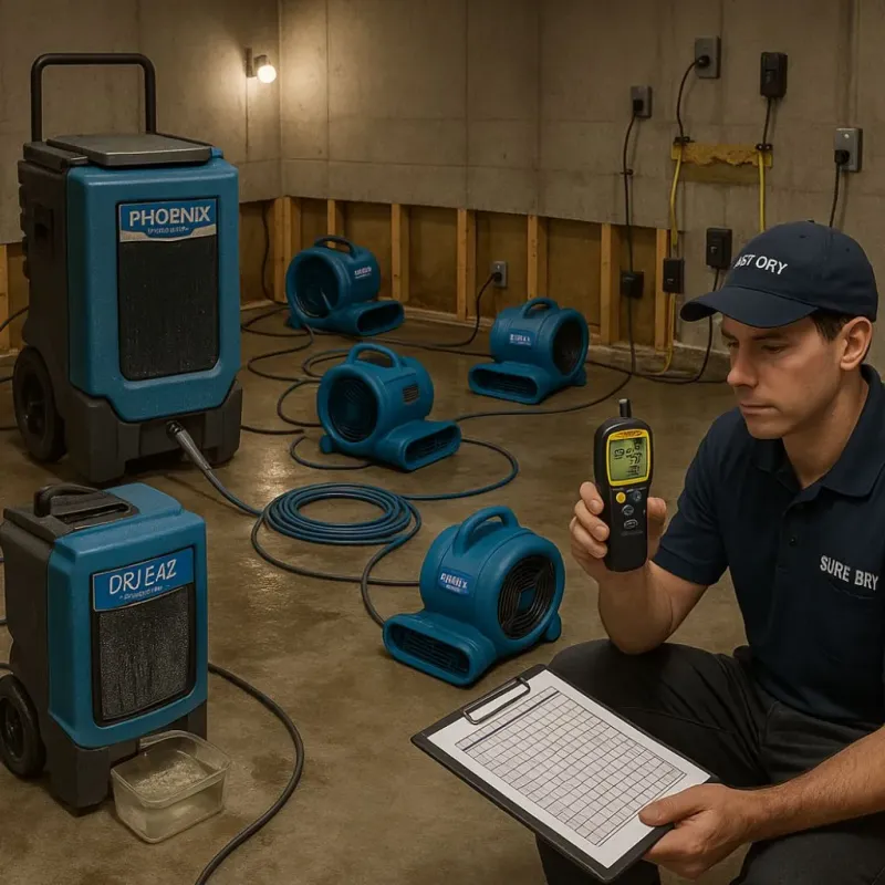 Structural Drying and Dehumidification process in Malden, MA